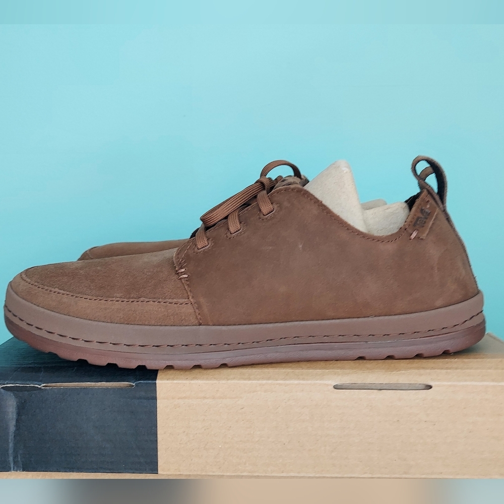 Teva Canyon Life Men's Neutral Brown Leather Sneakers Men's Size 8.5 NWT Office